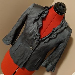 Classiques Entier Ruffled 3/4 Sleeve Blazer